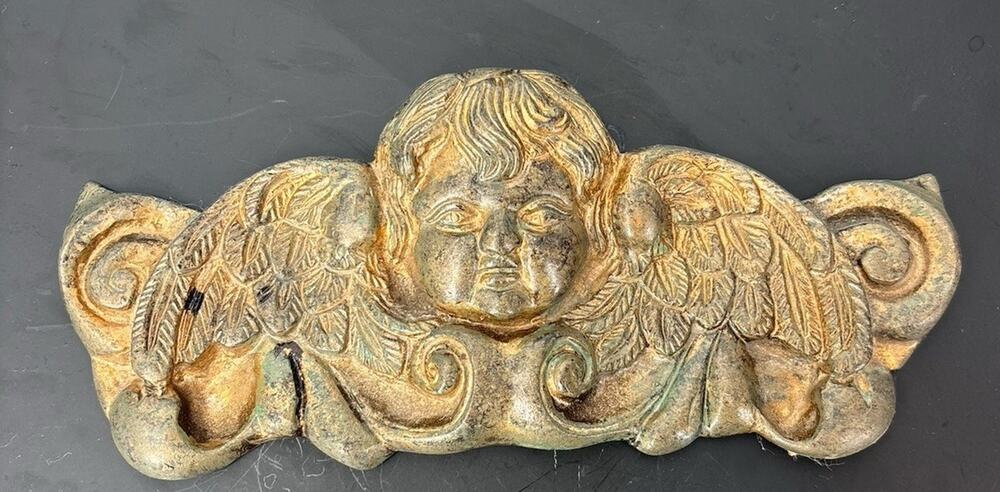 Gargoyles N.Y.C. Cast Wall Plaque Winged Angel Cherub Motif 9.5in. long